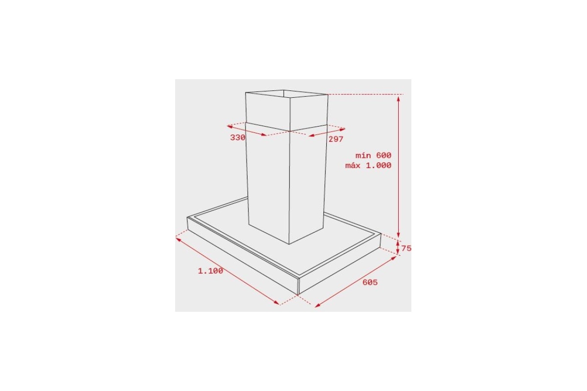 Campana Isla TEKA DPLISLA1185 110cm Cuerpo+Estruct - CociFácil MK